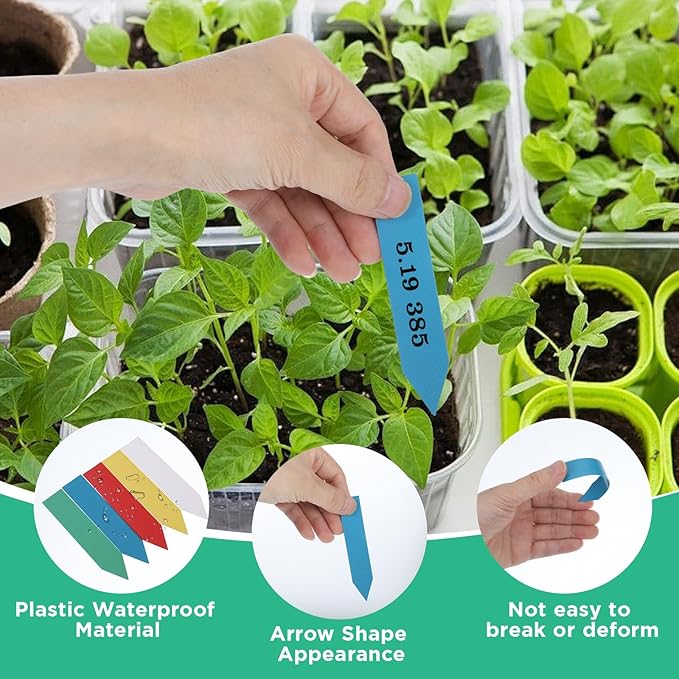 2000 Pcs Plastic Plant Labels 4'' Garden Plant Markers Nursery Name Tags Waterproof Pot Label Stakes Planting Sticks for Seeds Summer Outdoor Indoor Garden Flowers(Mix Color)