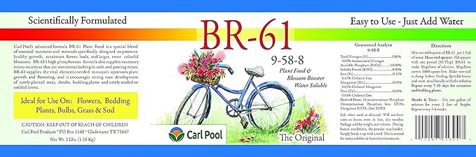 BR-61 Plant Food 9-58-8 3 Lbs