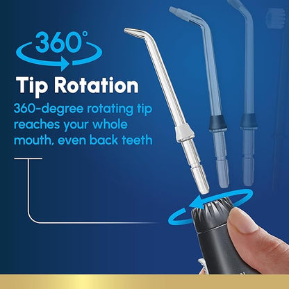 Waterpik Aquarius Water Flosser For Teeth Cleaning, Gums, Braces, Dental Care, Electric Power With 10 Settings, 7 Tips For Multiple Users And Needs, ADA Accepted, Black WP-662, Packaging May Vary