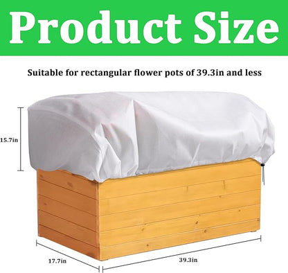 DECOHS 3 Pcs Rectangular Winter Plant Freeze Protection Cover - 39.3" x 17.7" x 15.7" Balcony Planter Box Cover - Frost Bags Wraps Blanket for Flower Boxes