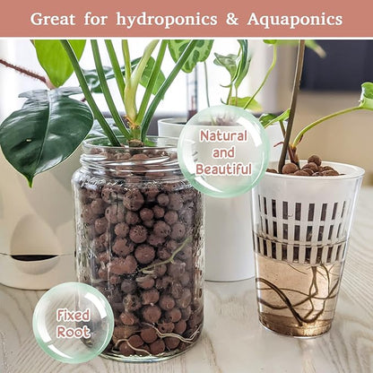 Legigo 8 LB Organic Leca Clay Pebbles for Plants, 4mm-16mm 100% Natural Leca Balls for Indoor Plants, Hydroton Clay Pebbles for Plants Hydroponic Aquaponics Growing Orchid Drainage Terrarium
