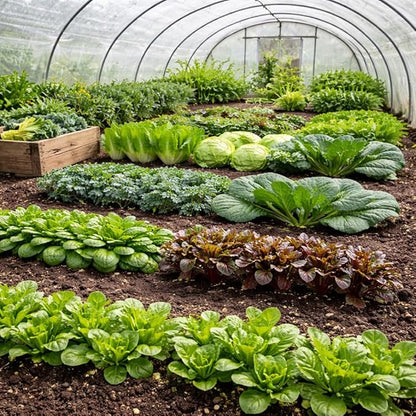 Greens Seeds Collection, 2500+ Seeds, 9 Heirloom Varieties, Arugula, Beet, Upland Cress, Vates Collard, Red Russian Kale, Crisphead Lettuce, Parris Island Lettuce, Tatsoi Mustard, Viroflay Spinach