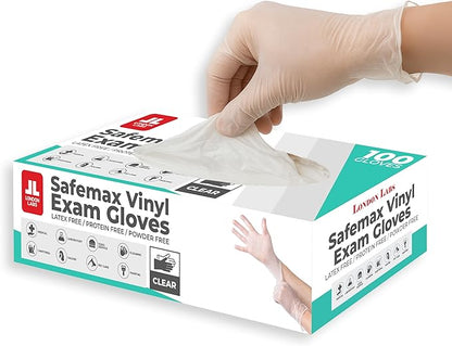 Medical Clear Vinyl Gloves Powder Free & Latex Free, Disposable, Food Safe