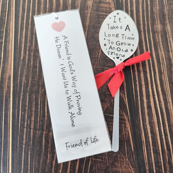 Garden Marker Friendship Gifts Label Stake, Creative Plant Marker Spoon Tag, Metal Garden Decorative Sign, Perfect Birthday Gardening Gifts for Friends