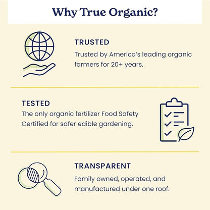 True Organic Fruit & Nut Food – Organic Fertilizer for Productive Tree Growth – Prevent Blossom End Rot – 4lb Bag Covers 70 Sq. Ft.