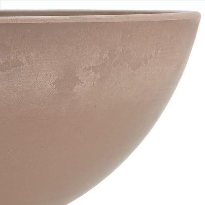 PSW Pot Collection M25TP 10-inch Plastic/Stone/Wood Composite Low Bowl Planter – No Drainage Hole (Drillable), Shallow Indoor/Outer Pot for Succulents, Bonsai, Fairy Gardens, Herbs, Taupe