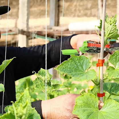 FUNTECK Easy & Fast Tying Tool for Tomatoes, Grapes, Cucumbers - Professional Plant Tying Machine Saves Labor with Spare Tapes and Staples, Green/Black