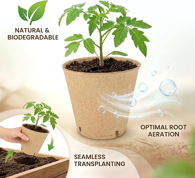 3.1Inch Peat Pots with Labels - 25Pcs Biodegradable Pots for Seedlings with Drainage Holes,Garden Plant Nursery Pots with 25Pcs Plant Labels,Seed Starting Trays for Flower Vegetable Tomato