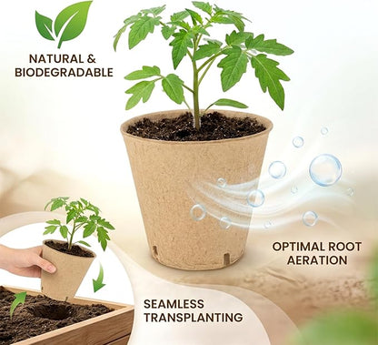 3.1Inch Peat Pots with Labels - 25Pcs Biodegradable Pots for Seedlings with Drainage Holes,Garden Plant Nursery Pots with 25Pcs Plant Labels,Seed Starting Trays for Flower Vegetable Tomato