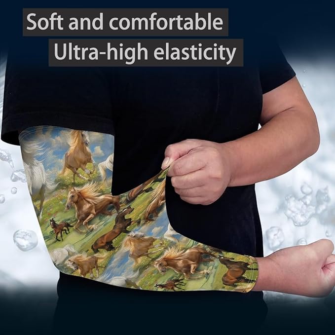 Binienty Unisex Arm Sleeves for Driving, Golf, Cycling, Sports, UV Protector Cooling Arm Sleeves Cover