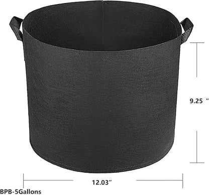 4 pcs 5 Gallons Nonwoven Plant Grow Bags with Handles, Heavy Duty and Best air permeablity for Flowers, Fruit Trees, Vegetables, Garden Plants