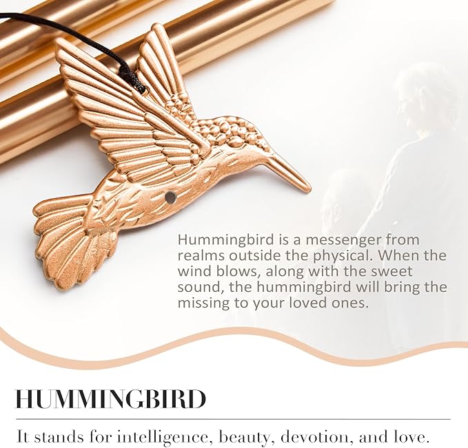 Wind Chimes for Outside, Hummingbird Memorial Wind Chimes Gifts, Windchimes Outdoors, Unique Sympathy Wind Chimes Gifts for Loved one Mom Dad, Home Garden Decor.