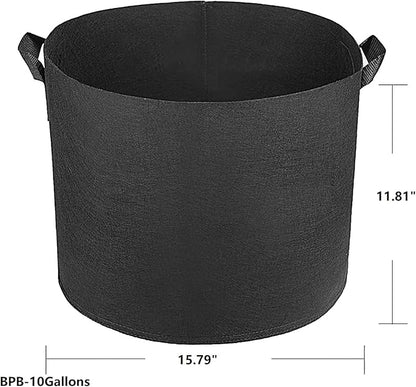 15 pcs 10 Gallons Nonwoven Plant Grow Bags with Handles, Heavy Duty and Best air permeablity for Flowers, Fruit Trees, Vegetables, Garden Plants