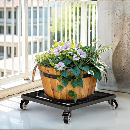 IDZO Upgraded apacity 385lbs, 14Inch Plant Caddy with Wheels Heavy Duty, Thicker Metal Plant Dolly, Plant Stand with Wheels Hauling Heavy Household Items