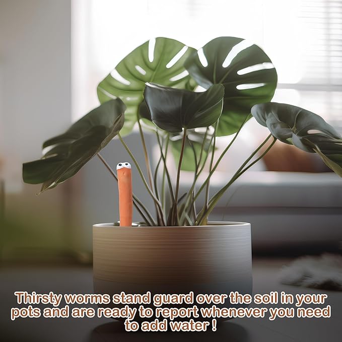 12 Pcs Water Sensor Ceramic Worm The Potting Shed Worm Water Sensor Plant Decoration Moisture Monitor Gardening Houseplant Humidity Meter Fun Gardening Gift for Your Potted Plant (6 Inch)
