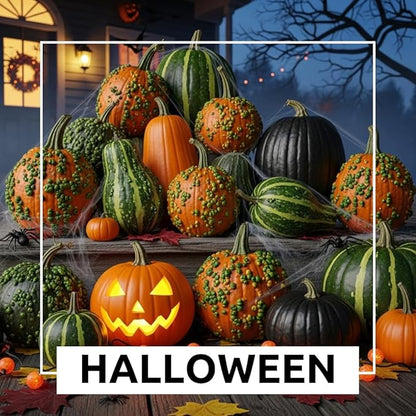Warty Goblin Pumpkin Seeds – 10 Heirloom Seeds for Planting, Unique Warty Texture, Bright Orange, Small-Medium Size, Perfect for Halloween Decor and Fall Garden Fun