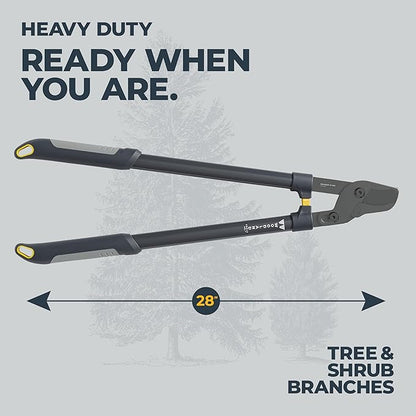 Woodland Tools Heavy Duty Lopper – 28 Inch Lever-Action Branch Cutter with Bypass Blade and Non Slip Grip – Manual Tree Limb Cutter for Thick Branches and Tough Yard Work