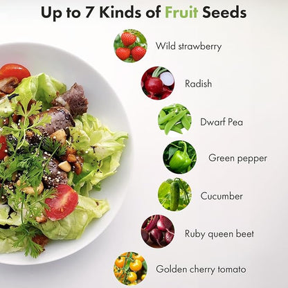 LYKO Fruit Garden Seed Pod Kit for AeroGarden, IDOO Hydroponics Growing System, 300+ Seeds, Include Wild Strawberry, Radish, Dwarf Pea,Green Pepper, Cucumber, Ruby Queen Beet, Cherry Tomato (7 Pods)