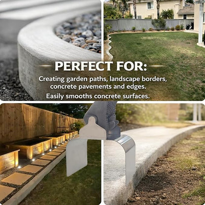 Landscape Curb Trowel Edger, Curb It Yourself, Curb and Gutter Shape Maker, Concrete Curb Trowel, Rectangular trimmer - 4" x 6" x 4" (Rectangular Curb It Yourself)