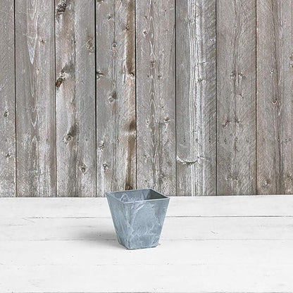 Root & Vessel, 35060 Ella Square Planter, 6-Inch, Grey