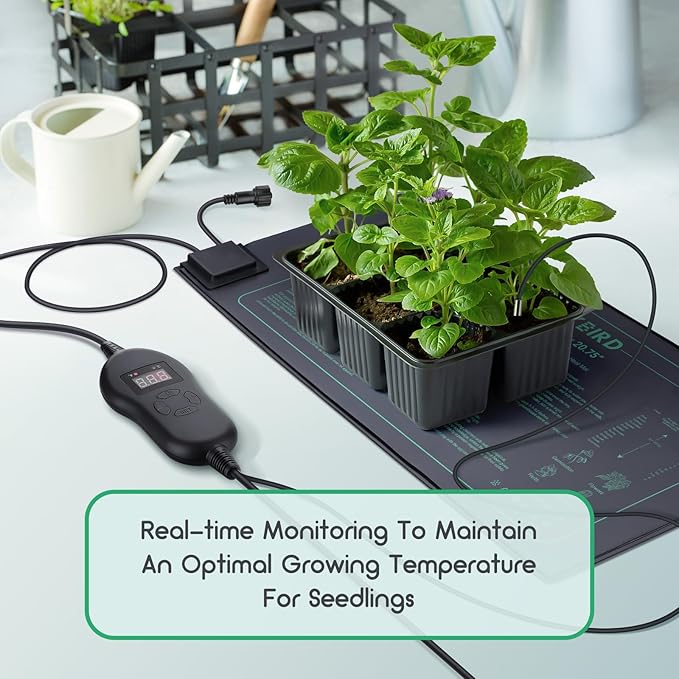 LUXBIRD Daisy Chain Seedling Heat Mat 10" x 20.75" Waterproof Plant Heating Pad, for Seed Starting, Germination, Hydroponics (Master Mat Required)
