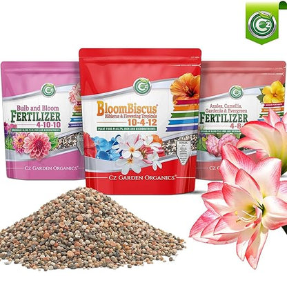 BloomBiscus® Hibiscus 4LB Plant Food - Made in USA - Fertilizer for Bird of Paradise, Angel Trumpets, Plumeria, Bromeliads, Canna Lily, Heliconia, Ixora, & Flowering Tropicals!