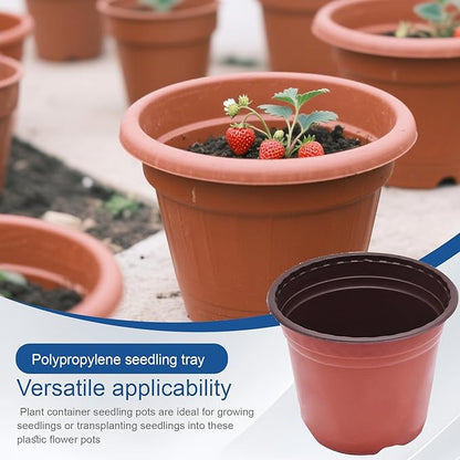 WFLNHB 100 Pack 8 Inch Nursery Pots Plastic Plant Pots Flexible Seedling Pot for Indoor and Outdoor Use