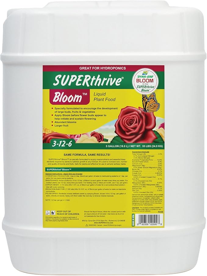 Dyna-Gro DYBLM500 BLM-500 5 Gallon Bloom 3-12-6 Liquid Plant Food, White