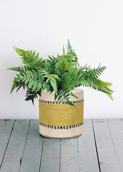 Sturdy Jute Rope Planter Basket Modern Woven Basket for Flower Pot Floor Indoor Planters, 6” x 6” Storage Organizer Basket Rustic Home Decor, Boho Chic Storage Earth-friendly Cotton ECO-TWIST Planter