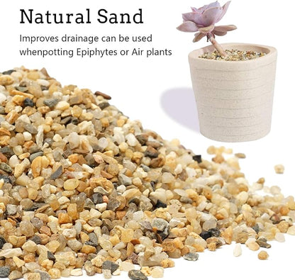 Coarse Sand Stone - Silica Sand for Plants, Soil Cover Succulents and Cactus Bonsai DIY Horticultural Sand, Decorative Sand for Vases Fillers,Terrarium, Fairy Garden,Natural Sand Top Dressing