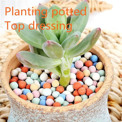 2LBS Natural Organic Colorful Leca Balls for Plants, 5mm-8mm Ceramsite Clay Pebbles Indoor Potting Garden Soil for Orchid, Succulents, Hydroponics, Decoration, Drainage, Top-Dressing Rocks