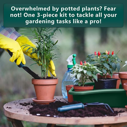 Vesici 3 Pcs Potting Trays Garden Large Plant Trays Plastic 23.3 x 16.5 x 4.3 Inches for Seeding, Mixing, Growing and Pot Storage for Succulent, Cactus Etc