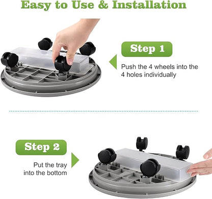 Looca Plant Caddy with Wheels and Drainage Tray, 13”Rolling Plant Stand Flower Pot Mover, Planter Caddies Round Plant Dolly for Heavy Duty Planter, 3 Pack, Bearing 120 lbs (Grey)