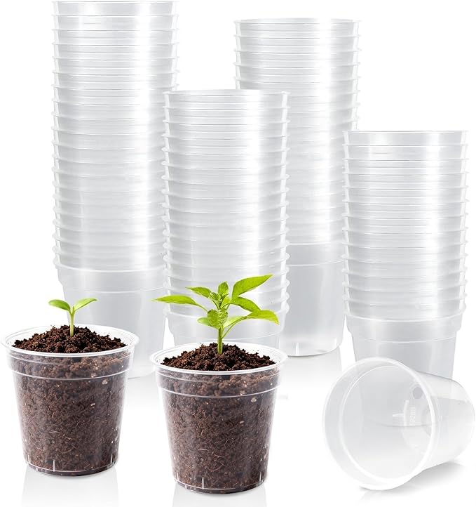 120 Pcs Clear Mini Nursery Pots for Plants, 2 Inch Plastic Seedling Clear Plant Pots with Drainage Holes, Seed Starting Trays for Various Seeds Indoor & Outdoor Flower Planters