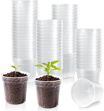 120 Pcs Clear Mini Nursery Pots for Plants, 2 Inch Plastic Seedling Clear Plant Pots with Drainage Holes, Seed Starting Trays for Various Seeds Indoor & Outdoor Flower Planters