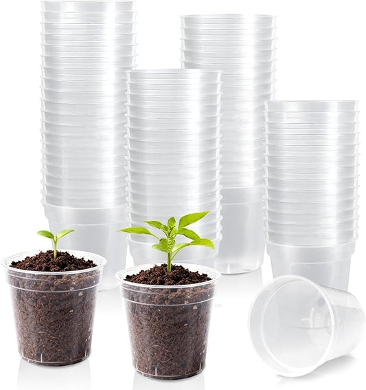 120 Pcs Clear Mini Nursery Pots for Plants, 2 Inch Plastic Seedling Clear Plant Pots with Drainage Holes, Seed Starting Trays for Various Seeds Indoor & Outdoor Flower Planters