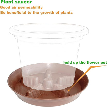 4 Pack Plant Saucer 12 inch, 8 10 14 17 inch, Plant Stand Plastic Plant Saucers for Indoors Outdoor, Heavy Duty Flower Saucers for Potted Plants, Pot Saucers for Plants, Grow Bags Saucers