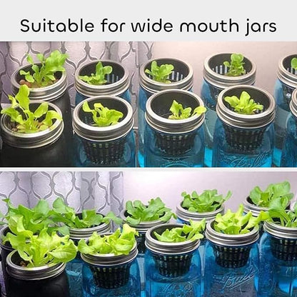 GROWNEER Net Pots 100 Pcs 3 Inch Garden Slotted Mesh Net Cups, Heavy Duty Hydroponic Pots with 50Pcs Plant Labels, Wide Lip Planting Set Grow Basket for Indoor Outdoor Growing