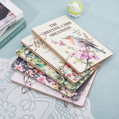 SUPERDANT Special Days to Remember Greeting Card Organizer Gift Card Holder Cards Keeper Storage Keepsake Book Binder Birthday Holiday Post Cards Photo Album Holder with Punch and 20 pcs Inner Pockets