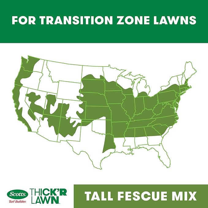 Scotts Turf Builder THICK'R LAWN Grass Seed, Fertilizer, and Soil Improver for Tall Fescue, 4,000 sq. ft., 40 lbs.