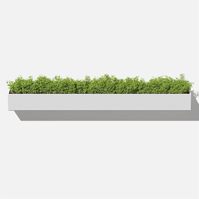 Veradek Forma Series Trough Hanging Planter - Rectangular Planter for Window Sill/Wall Decor | Made from Plastic-Stone Material | Modern Décor for Succulents, Indoor Small Plants