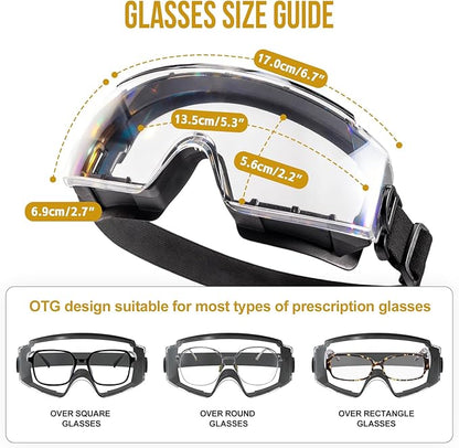 OneTigris Tactical Goggles Over Glasses, Anti Fog Tactical Eyeglasses, Safety OTG Goggles Protection with Interchangeable Len