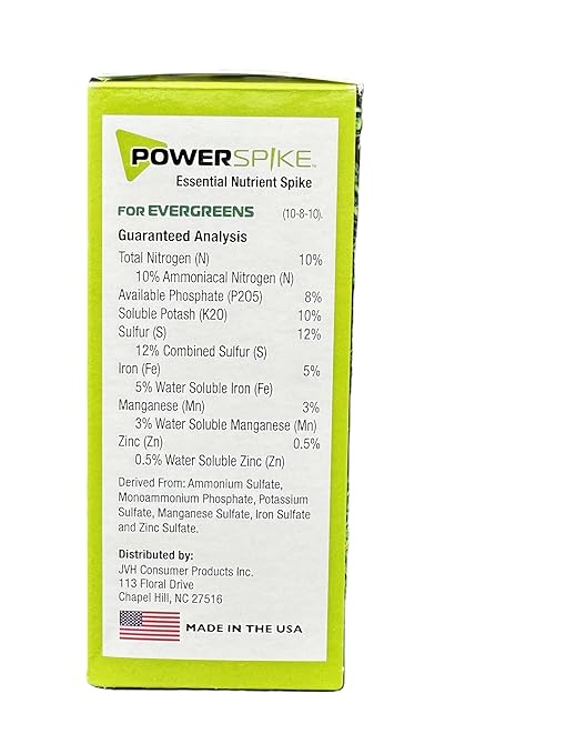 Power Spike for EVERGREENS, Fertilizer Spike. Essential Nutrient Spike Fortified with Iron to Feed All Types of evergreens and Address Common Deficiencies (10 Spikes - 3.2 lbs) (10)