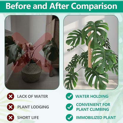 4 Pcs Bendable Moss Pole for Monstera Plant Support，24 Inch Handmade Coir Pole Stick for Climbing Plants Indoor Plant Stakes for Potted Plants to Grow Upwards