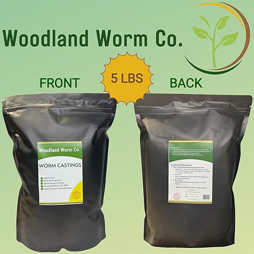 Earth Worm Castings for Plants - Soil Amendment and Natural Fertilizer for Gardening, Vegetables, Lawns and Indoor Plants - Odor-Free, All-Natural – 5 lb Bag