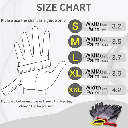 LunaDream Micro-Foam Nitrile Coated Gloves-12 Pairs, Seamless Knit Design, Perfect for Home Projects and Construction