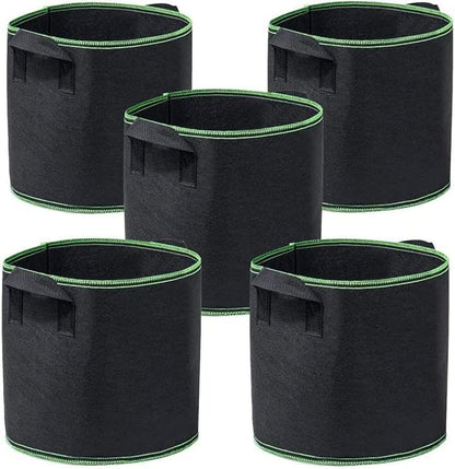 5 PCS Potato Grow Bags 34 Gallon with Flap Plant Grow Bags Garden Vegetable Planting Pots Grow Bags for Growing Potatoes Tomato and Fruits Outdoor 60cm/23.6inch in Diameter 45cm/17.7inch in Height
