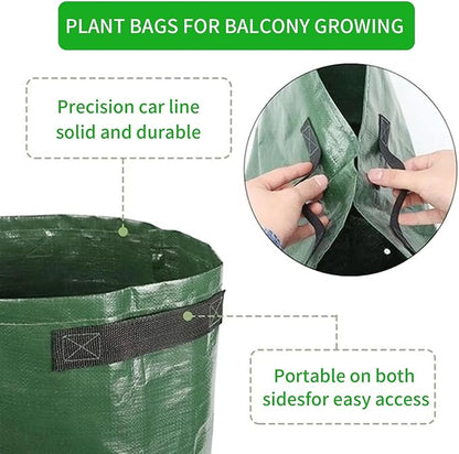 2Pack 10 Gallon Grow Bags with Window to Harvest - Potato Grow Bags with Flap and Handles - Thickened Fabric Pots - Large - Tomato Vegetables Grow Bags with Harvest Window