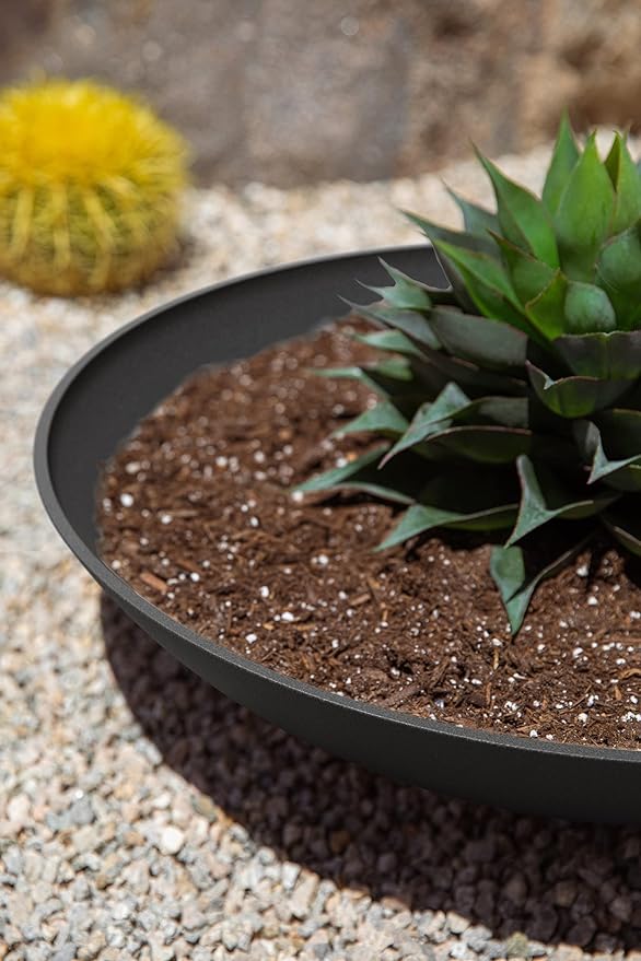 Veradek Mason Series Lane Bowl Planter| for Indoor or Outdoor Tabletops/Gardens |Made from Plastic-Stone Composite with Drainage Holes|Modern Décor for Flowers, Succulents, Small Plants