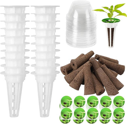 DECYOOL Garden Pods, 80pcs Hydroponic Pods Kit,Grow Anything Kit with 20 Grow Baskets,20 Grow Sponges, 20 Pod Labels,20 Grow Domes
